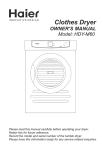 Haier HDY-M60 User's Manual