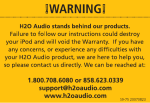 H2O Audio iSH2 User's Manual