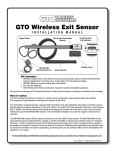 GTO Wireless Exit Sensors User's Manual