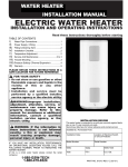 GSW Electric Water Heate User's Manual