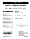 Grindmaster AMERICAN METAL WARE 87710 User's Manual