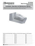 Greenheck Fan PN 458294 User's Manual