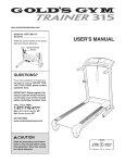 Gold's Gym GGTL30611.0 User's Manual