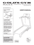 Gold's Gym GGTL80608.0 User's Manual