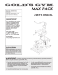 Gold's Gym GGMC0724.0 User's Manual