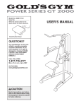 Gold's Gym GGBE1774.0 User's Manual