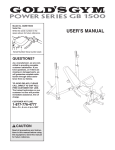 Gold's Gym GGBE19640 User's Manual