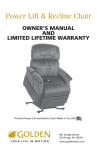 Golden Technologies Power Lift User's Manual