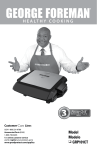 George Foreman GRP101CT Use & Care Manual