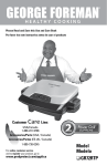 George Foreman GR72RTP Use & Care Manual