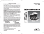 George Foreman GR28WHT Use & Care Manual