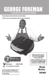 George Foreman GR100V User's Manual