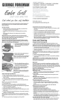 George Foreman GFP84BP Use & Care Manual