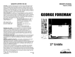 George Foreman GFG185 Use & Care Manual