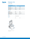 Genie Load Lifter Product Specifications