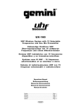 Gemini Industries UX-160 User's Manual