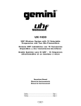 Gemini Industries Two UX-1620 User's Manual