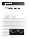 Gemini Industries CDMP-2600 User's Manual