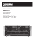 Gemini Industries CDX-2410 User's Manual