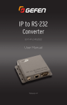 Gefen EXT-IP-2-RS2322 User's Manual
