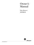 GE ZDWR240 User's Manual