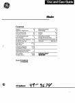 GE WWM657M User's Manual