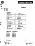 GE JGBS03PK User's Manual