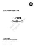 GE General Electric Portable Generator 040324-00 User's Manual