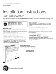 GE PROFILE PDW7000 User's Manual