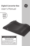 GE Digital Converter Box 22730 User's Manual