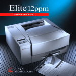 GCC Printers Elite 12ppm User's Manual