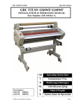 GBC Titan 1244WF Operation Manual