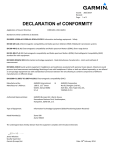 Garmin zumo 590LM Declaration of Conformity
