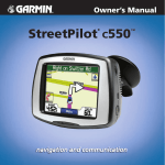 Garmin StreetPilot c550 User's Manual