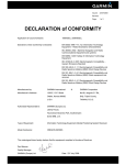 Garmin Oregon 600 Declaration of Conformity