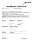Garmin nuvi 140T Declaration of Conformity