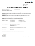 Garmin GPSMAP 1020 Declaration of Conformity