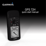 Garmin GPS 72H Quick Start Manaul