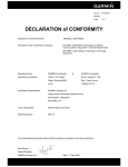 Garmin GMI 20 Marine Instrument Declaration of Conformity