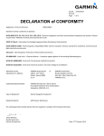 Garmin GHP Reactor Mechanical/Retrofit/Solenoid Corepack Declaration of Conformity