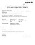 Garmin GHP 20 System for Yamaha Helm Master Declaration of Conformity