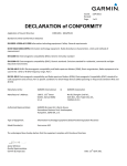 Garmin Forerunner 620 Declaration of Conformity