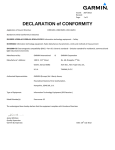Garmin Forerunner 15 Declaration of Conformity