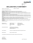 Garmin Edge Touring Declaration of Conformity