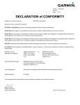 Garmin BC 20 Declaration of Conformity