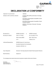 Garmin S1, Declaration of Conformity