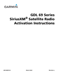 Garmin Appliance Data Satellite Radio Activation Instruction