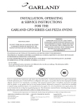 Garland GAS PIZZA OVENS User's Manual