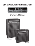 Gallien-Krueger NEO SERIES NEO 1001/212 User's Manual