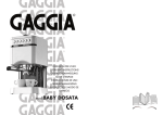 Gaggia BABY DOSATA Operating Instructions
